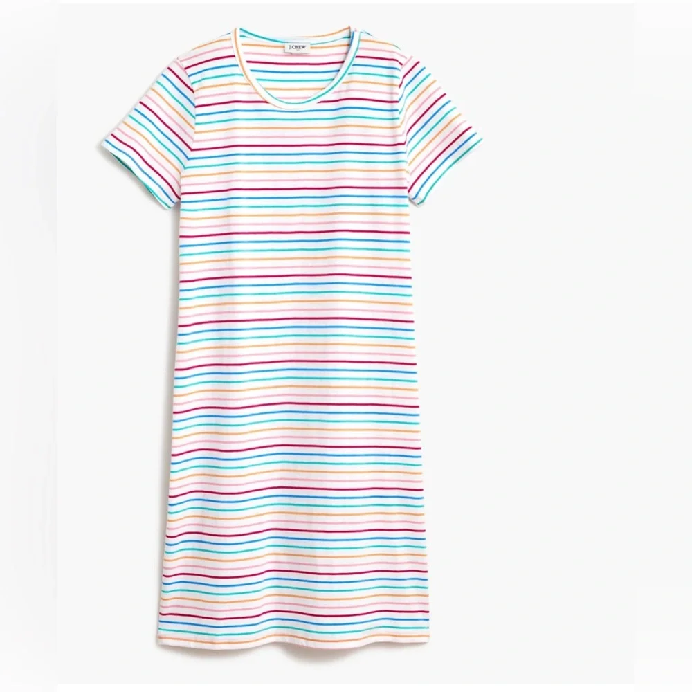 NWT J CREW short sleeve striped t-shirt dress 100% cotton size XXS - Picture 1 of 7